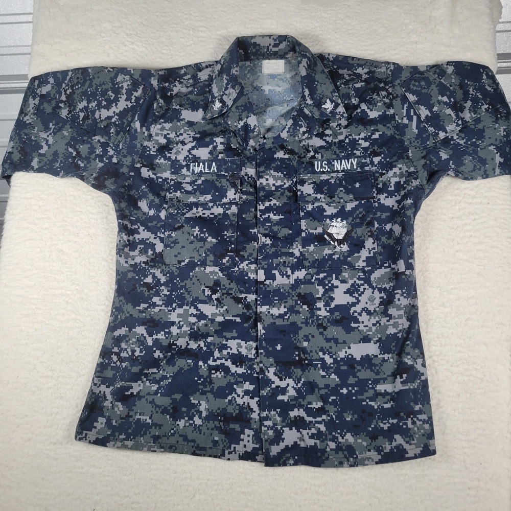 US Navy NWU Type I Mens Small Regular Blue Digital Camo Utility Blouse Jacket
